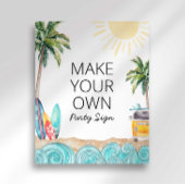 Maak je eigen surf feestbord poster