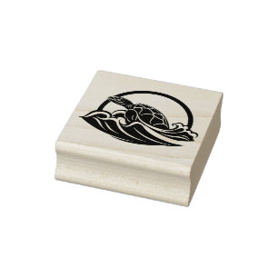 Maak je eigen surfende zeeschildpad rubberstempel