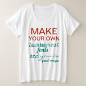 Maak je eigen T-shirt, wit of donker Grote Maat T-shirt (Design voorkant)