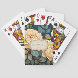 Maak je eigen teal- en gele rozen spuitbloemstuk pokerkaarten