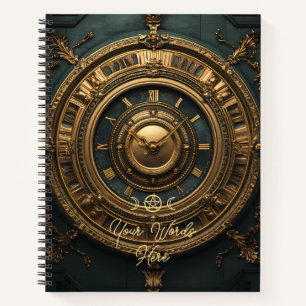 Maak je eigen Teal Gouden Klok Steampunk Notitieboek