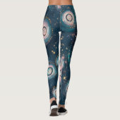 Maak Je Eigen Teal Roze Bubbel Melkweg Leggings (Achterkant)