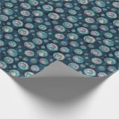 Maak Je Eigen Teal Roze Bubbel Schelpen Cadeaupapier (Hoek)