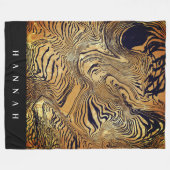 Maak je eigen tekst met monogram luipaardprint fleece deken (Voorkant (Horizontaal))
