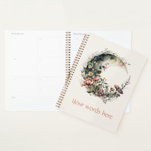 Maak je eigen theerozen bloem halve maan planner (Display)