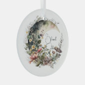 Maak Je Eigen Theerozen Bloemstijgende Maan Glas Ornament (Voorkant Rechts)