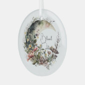 Maak Je Eigen Theerozen Bloemstijgende Maan Glas Ornament (Voorkant links)