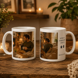 Maak je eigen Thuis is waar mijn hond is foto Koffiemok