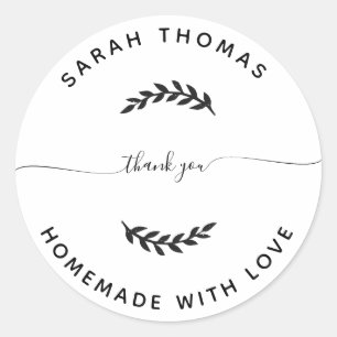Maak Je Eigen Thuisgemaakte Met Liefde Dank Je Ronde Sticker