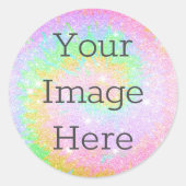 Maak Je Eigen Tie Dye Regenboog Kleur Glitter Ronde Sticker (Voorkant)