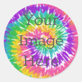 Maak Je Eigen Tie Dye Sticker Rond Klassiek Model (Voorkant)