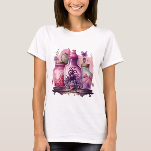 Maak Je Eigen Toverdrank Flessen T-shirt (Voorkant)