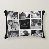 Maak je eigen trouwfoto-collage-monogram decoratief kussen (Voorkant)