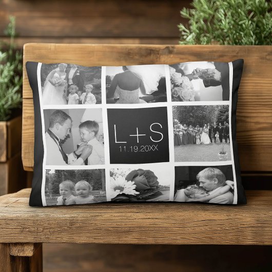 Maak je eigen trouwfoto-collage-monogram decoratief kussen