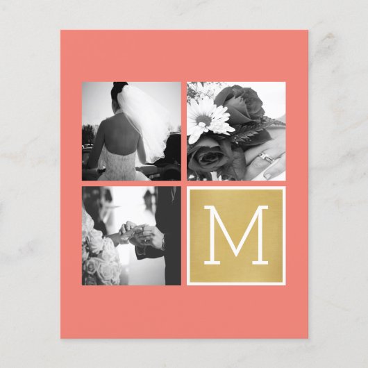 Maak je eigen trouwfoto-collage-monogram flyer (Voorkant)