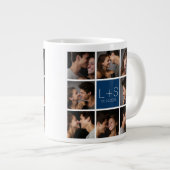 Maak Je Eigen Trouwfoto Collage Monogram Grote Koffiekop (Voorkant rechts)