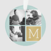Maak Je Eigen Trouwfoto Collage Monogram Ornament (voorkant)
