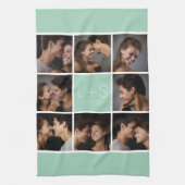 Maak je eigen trouwfoto-collage-monogram theedoek (Verticaal)