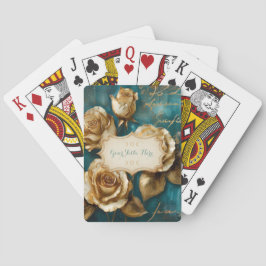 Maak je eigen turkoois gouden rozen Spraybloemen Pokerkaarten