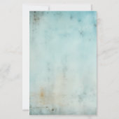 Maak Je Eigen Turquoise Blauwe Grunge Briefpapier (Achterkant)