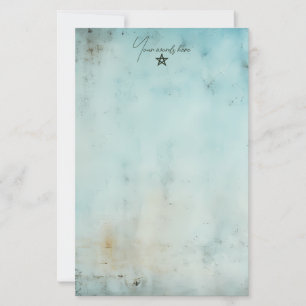 Maak Je Eigen Turquoise Blauwe Grunge Briefpapier