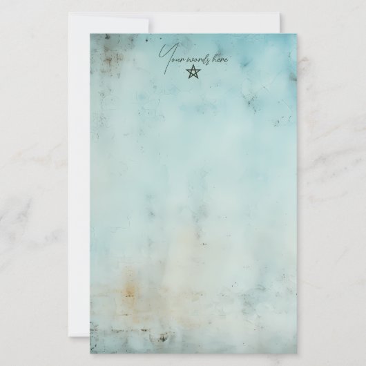 Maak Je Eigen Turquoise Blauwe Grunge Briefpapier (Voorkant)