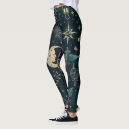Maak je eigen turquoise & gouden heidense symbolen leggings