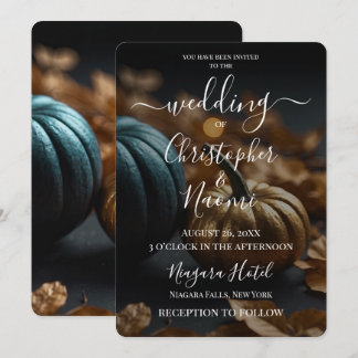 Maak je eigen turquoise & gouden pompoenen kaart