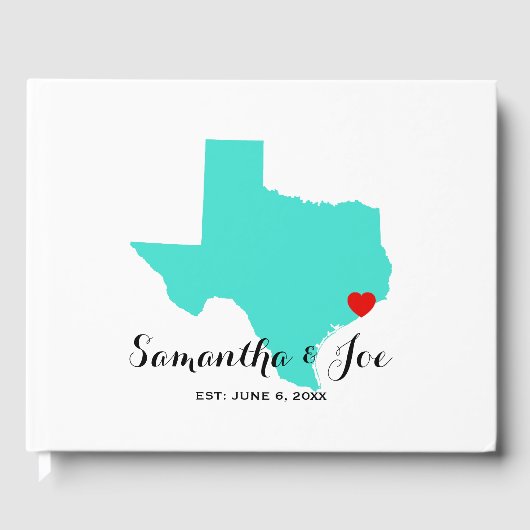 MAAK JE EIGEN TURQUOISE TEXAS-BRUILOFT GASTENBOEK (Voorkant)
