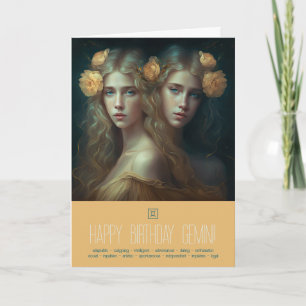 Maak Je Eigen Tweelingen Zon Sterrenbeeld Zodiak G Feestdagen Kaart
