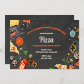 Maak je eigen uitnodiging voor een pizzafeestje (Voorkant / Achterkant)