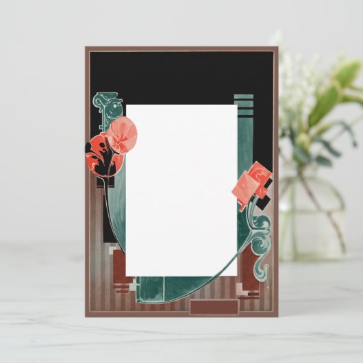 Maak Je Eigen Uitnodigingen - Art Deco (Staand voorkant)