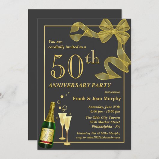 Maak je eigen uitnodigingen voor het 50-jarig JUBI (Voorkant / Achterkant)