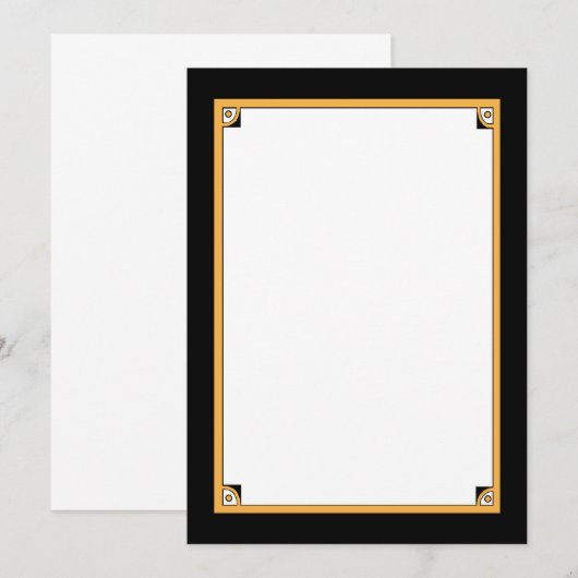 Maak Je Eigen Uitnodigingen - Zwart & Wit & Goud (Voorkant / Achterkant)