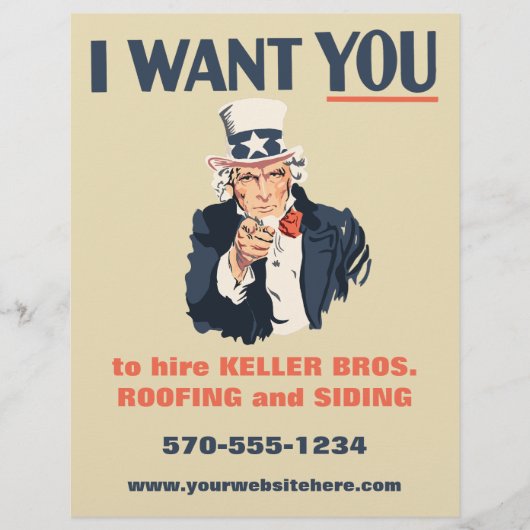 Maak je eigen Uncle Sam Poster Flyer (Voorkant)