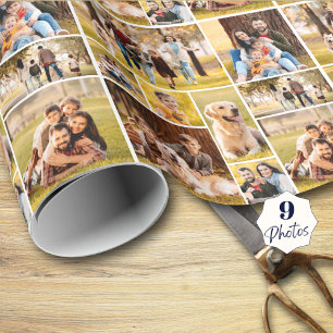 Maak Je Eigen Unieke 9 Foto Collage Cadeaupapier