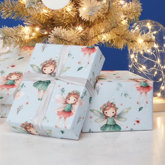 Maak je eigen vakantiefee Blauw Cadeaupapier (Feestdagen)