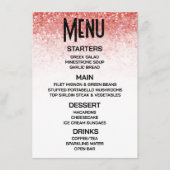 Maak Je Eigen Vallende Rode Glitter Menu (Voorkant)