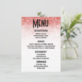Maak Je Eigen Vallende Rode Glitter Menu (Staand voorkant)