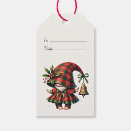 Maak je eigen verlegen Kerstmis ruitjes kabouter & Cadeaulabel