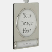 Gepersonaliseerde Banner Ornament - Verzilverd (Rechts)