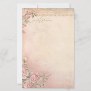 Maak je eigen Victoriaanse Roze Anjers Ephemera Briefpapier
