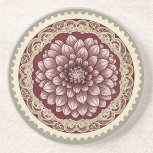 Maak Je Eigen Victoriaanse Roze Zinnia Stempel Zandsteen Onderzetter