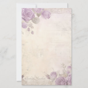 Maak je eigen Victoriaanse Shabby Chic Paarse Roze Briefpapier