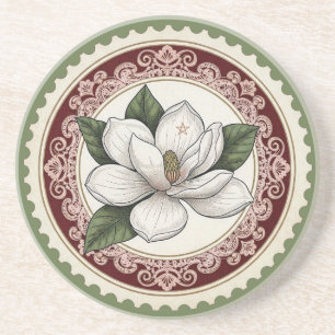 Maak Je Eigen Victoriase Witte Magnolia Stempel Zandsteen Onderzetter