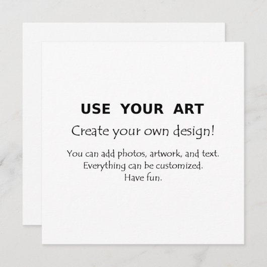 Maak je eigen vierkante briefkaart of nodig je uit (Voorkant / Achterkant)