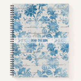 Maak Je Eigen Vintage Blauwe Damast Liefdesbrief Notitieboek