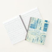 Maak Je Eigen Vintage Blauwe Damast Postzegel Notitieboek (Binnen)