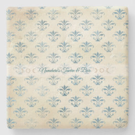 Maak je eigen vintage blauwe Fleur de Lis Stenen Onderzetter