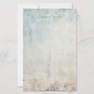 Maak Je Eigen Vintage Blauwe Gouden Grunge Sterren Briefpapier